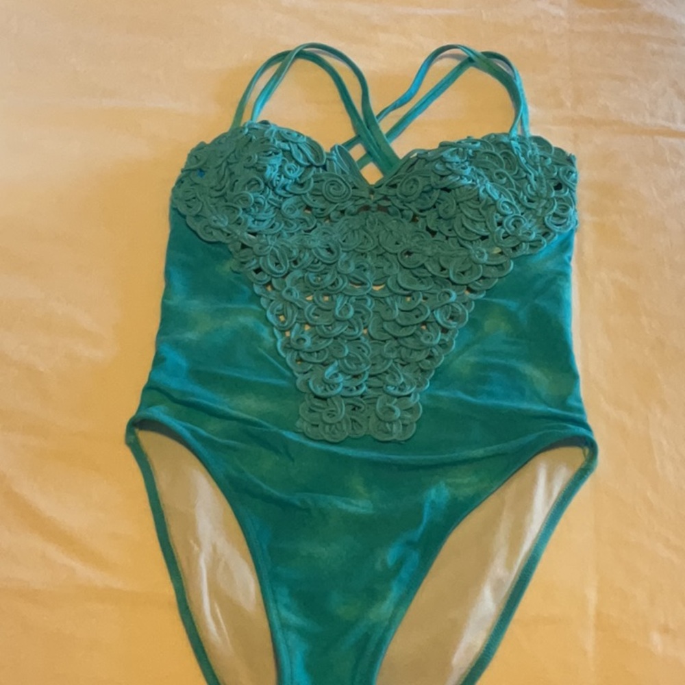 Blue Women's Swim Sarong and matching swimsuit